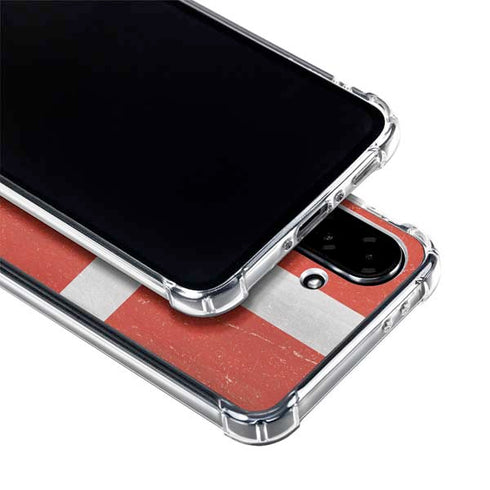 Denmark Flag Distressed Galaxy A36 5G Clear Case